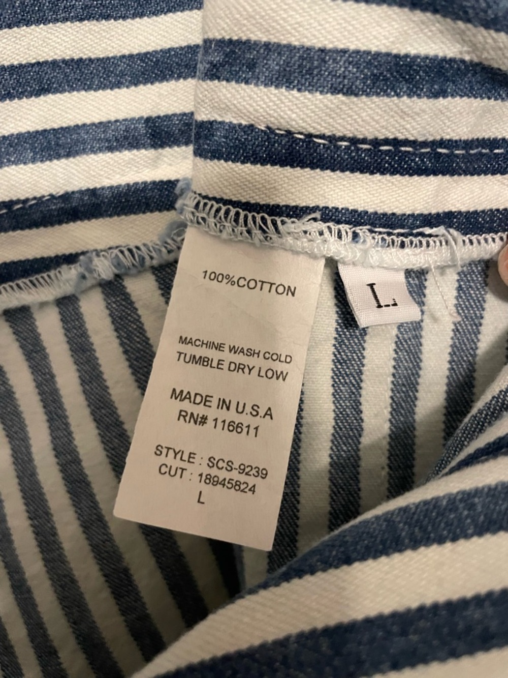NWOT Self Contrast Blue White Striped Mini Skirt Pockets Cotton Size Large USA - Picture 5 of 7